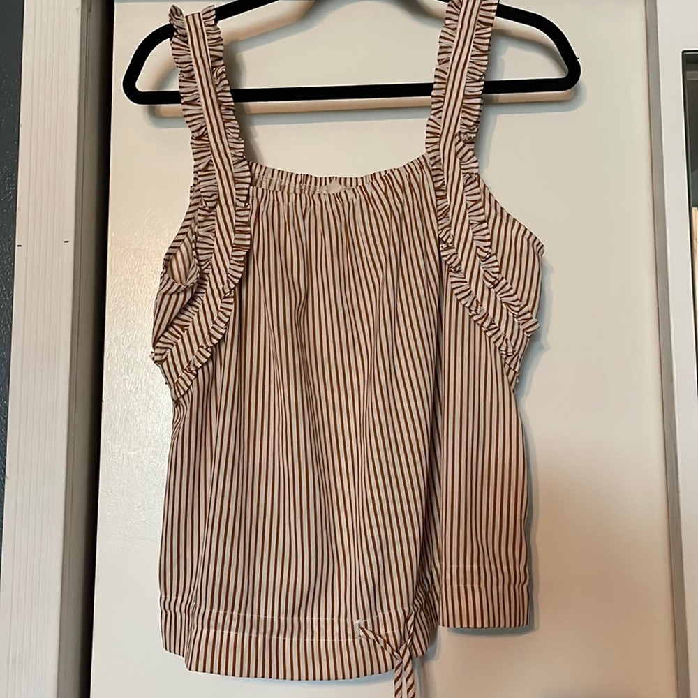 Large Hem & Thread striped tank top
